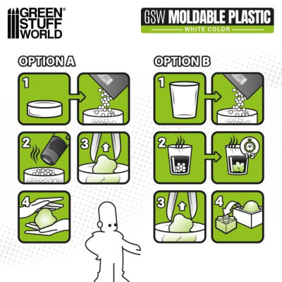 Formázható, hőre lágyuló, fehér golyók Green Stuff World