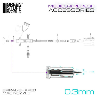 0.3 fúvóka sapka Gaahleri Möbius airbrush-hoz