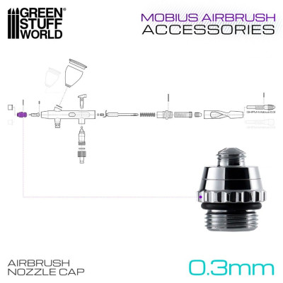 0,3 mm-es fúvóka sapka Gaahleri Möbius airbrush-hoz