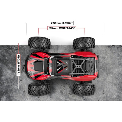 Spryte MT Turbo 1/20 4WD Monster Truck – Červený