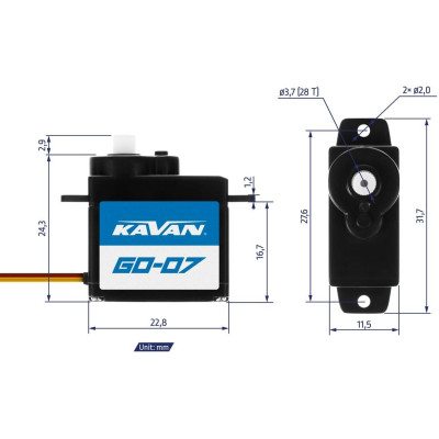 GO-07 (0.10s/60°, 0.9kg.cm)