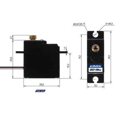 GO-19MG (0.14s/60°, 2.0kg.cm)