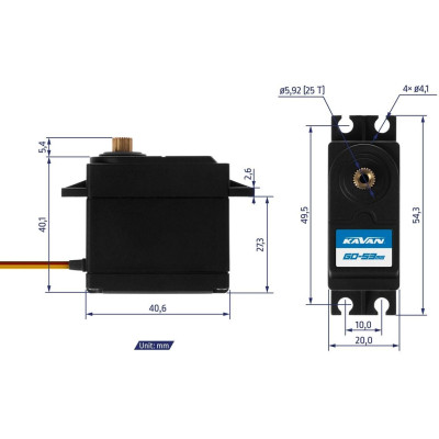 GO-53MG (0.18s/60°, 15kg.cm)
