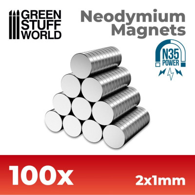 2x1 mm-es N35 neodímium mágnesek – 100 db erős NdFeB mágnes