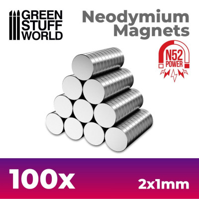 Neodímium mágnesek 2x1 mm N52 – 100 db extra erős NdFeB mágnes