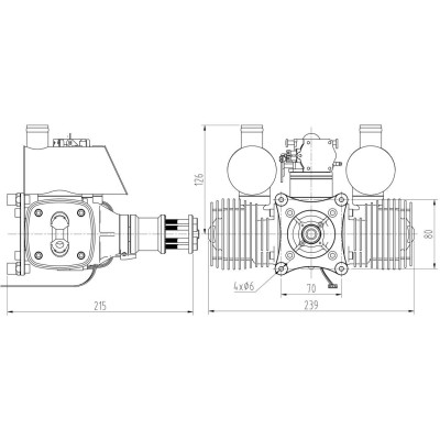NGH GTT130-G Dvoutaktní benzinový motor