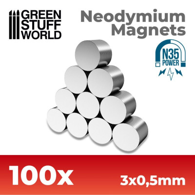 Neodímium mágnesek 3x0,5 mm N35 – 100 db NdFeB mágnes