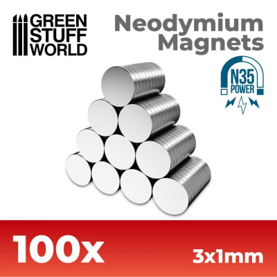 Neodímium mágnesek 3x1 mm N35 – 100 db NdFeB mágnes
