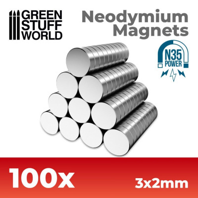 Neodímium mágnesek 3x2 mm N35 – 100 db NdFeB mágnes