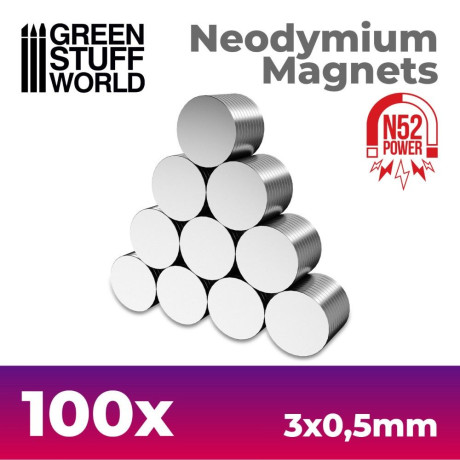 Neodímium mágnesek 3x0,5 mm N52 – 100 db ultravékony NdFeB mágnes