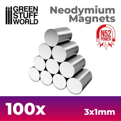3x1 mm-es N52 neodímium mágnesek – 100 db erős NdFeB mágnes