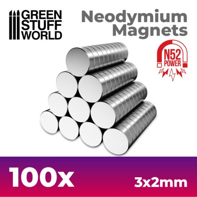 3x2 mm-es N52 neodímium mágnesek – 100 db erős NdFeB mágnes