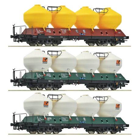 ROCO 6600180 3 részes készlet siló kocsi ČD H0 Ep. VI