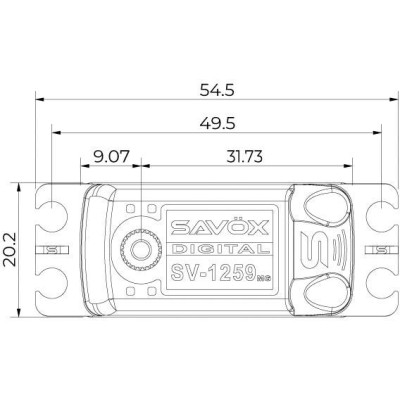 SV-1259MG HiVOLT digitální servo - LOW PROFILE (22kg-0,075s/60°)