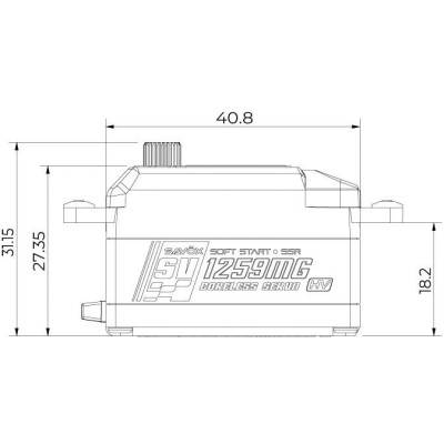 SV-1259MG HiVOLT digitální servo - LOW PROFILE (22kg-0,075s/60°)