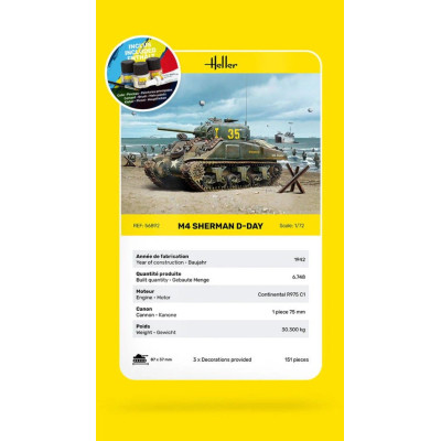Heller STARTER KIT M4 Sherman D-Day 1:72 | RCsvet