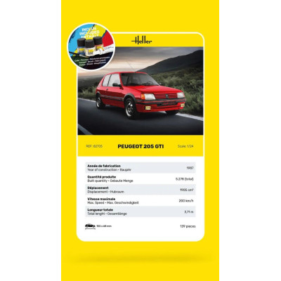 Heller STARTER KIT Peugeot 205 GTI 1:24 | RCsvet