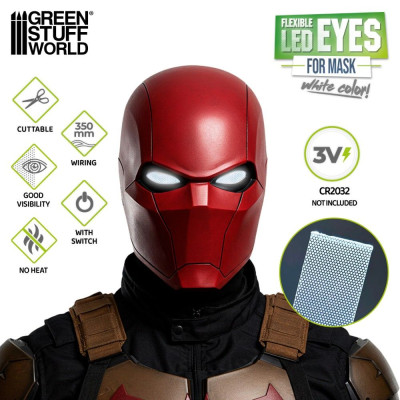 Rugalmas LED szemek a maszkhoz – fehér | RCsvet