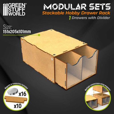 Fél tárolómodul 2 függőleges fiókkal | RCsvet