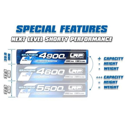 HV Ultra LCG Modified Shorty GRAPHENE-4.2 4900mAh Hardcase aku - 7.6V LiPo - 130C/65C