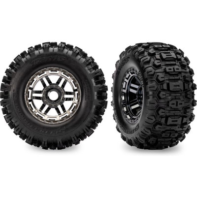 Traxxas felni 2.8", Maxx All-Terrain gumik, fekete króm tárcsa (2)
