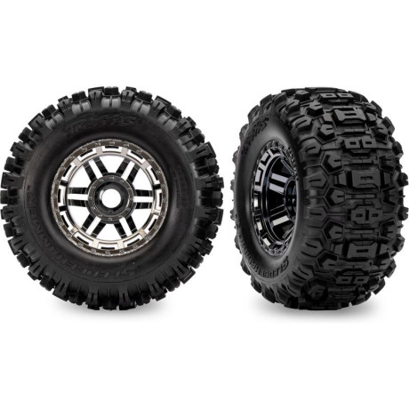 Traxxas felni 2.8", Maxx All-Terrain gumik, fekete króm tárcsa (2)