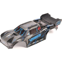 Alkatrész az Arrma 1:10 Vorteks 223S BLX 2WD RC modellautóhoz: kék/fekete stoplik nélküli karosszéria.