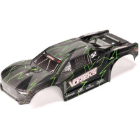Alkatrész az Arrma 1:10 Vorteks 223S BLX 2WD RC modellautóhoz: zöld/fekete stoplik nélküli karosszéria.