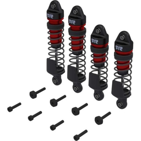 Arrma tlumič kompletní přední/zadní červený (4): Mini Kraton