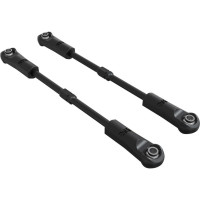 Arrma acél feszítőcsavar M3x48mm (2 db). Könnyű beállítás 4 mm-es kulccsal. Arrma logó. Tartalmazza a csapos végeket.