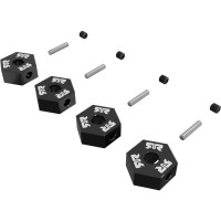 Arrma keréktartó hatszögletű alumínium 14 mm, fekete (4), tartalmazza az M3x3 mm-es rögzítőcsavart (4) és a 2x10 mm-es csapot (4). Átalakító készlet.