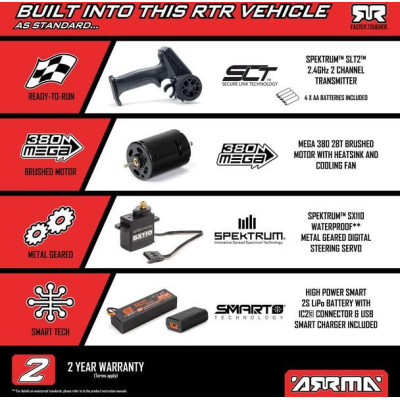 Arrma Gorgon Grom 1:16 4WD Smart RTR červená