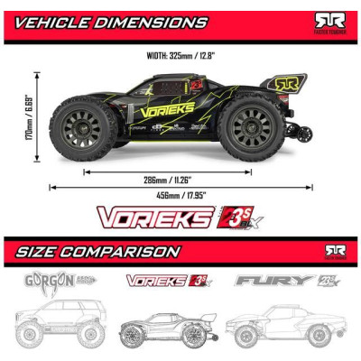 Arrma Vorteks 223S BLX DSC 2WD 1:10 RTR žlutá
