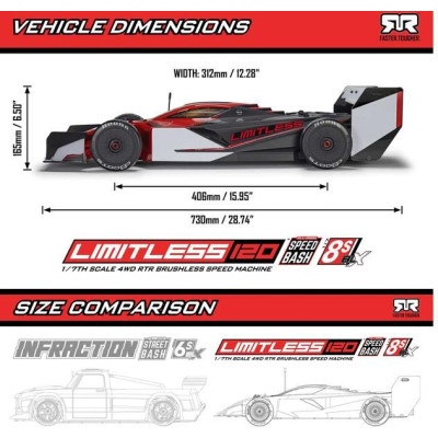 Arrma Limitless 8S BLX 1:7 4WD AVC RTR červená/černá