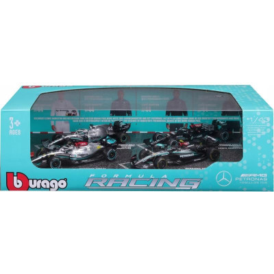 Bburago Mercedes-AMG F1 1:43 NO44 Lewis Hamilton (dárkový set 4ks)