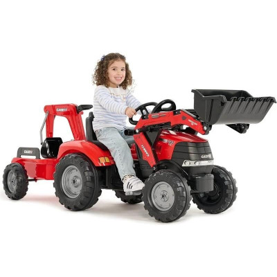 FALK - Šlapací traktor Case IH Puma 240CVX s nakladačem, rypadlem a vlečkou