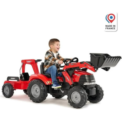 FALK - Šlapací traktor Case IH Puma 240CVX s nakladačem, rypadlem a vlečkou