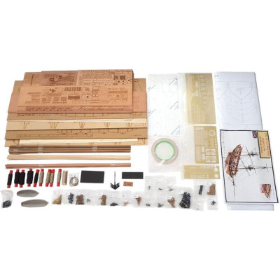 Vanguard Models HM Brig Harpy 1796 1:64 kit + měděné plankování