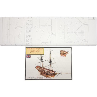 Vanguard Models HM Brig Harpy 1796 1:64 kit + měděné plankování