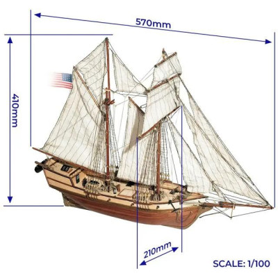 OCCRE Albatros škuner 1:100 kit