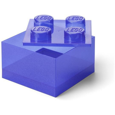 LEGO úložný box s víkem 250x250x180mm - třpytivá fialová