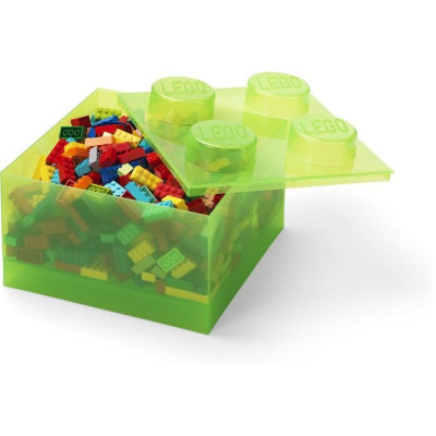 LEGO úložný box s víkem 250x250x180mm - třpytivá fialová