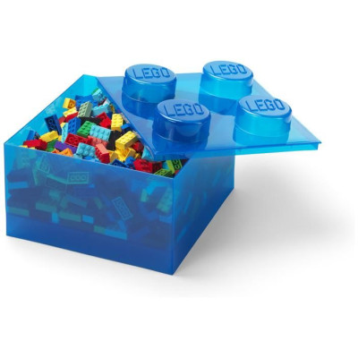 LEGO úložný box s víkem 250x250x180mm - třpytivá růžová