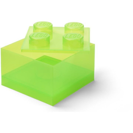 LEGO úložný box s víkem 250x250x180mm - průhledná zelená