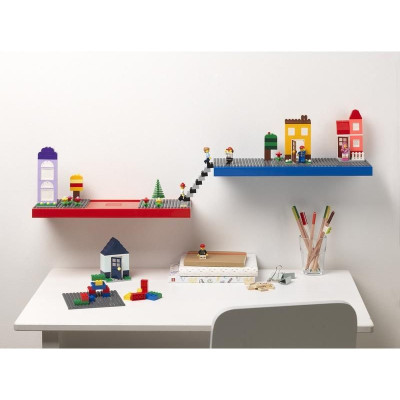 LEGO polička na vystavení stavebnic - červená