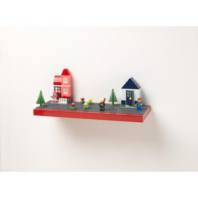 LEGO polička na vystavení stavebnic - červená