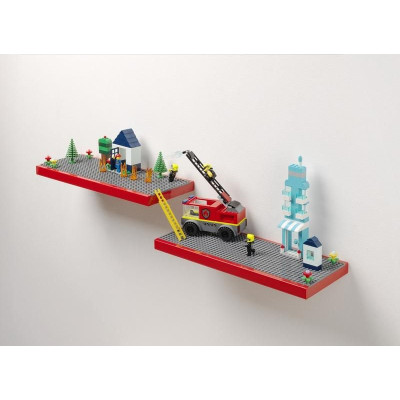 LEGO polička na vystavení stavebnic - červená