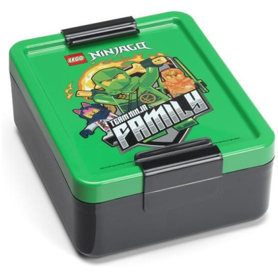 LEGO box na svačinu 170x135x69mm - Ninjago zelený