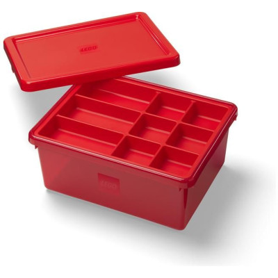 LEGO úložný box s organizérem červený