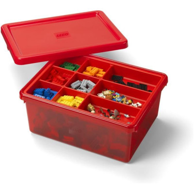 LEGO úložný box s organizérem červený